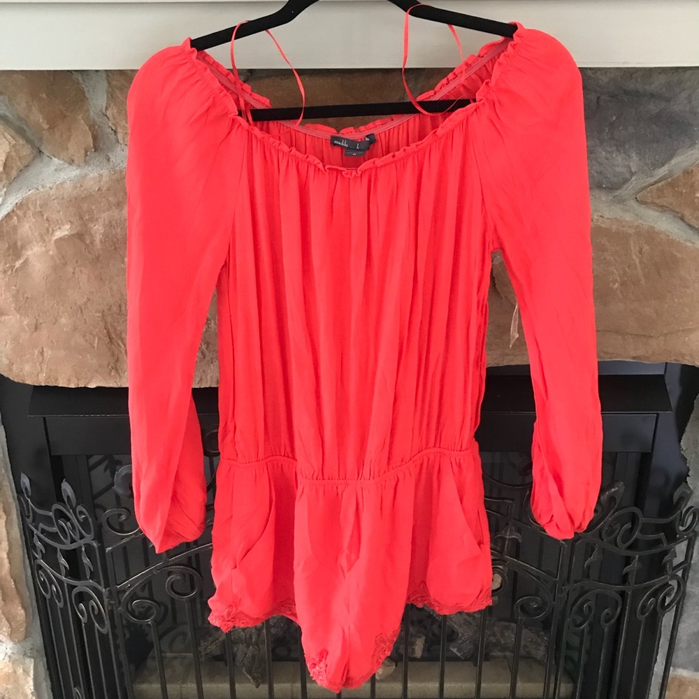 NWT Off the Shoulder Red Romper